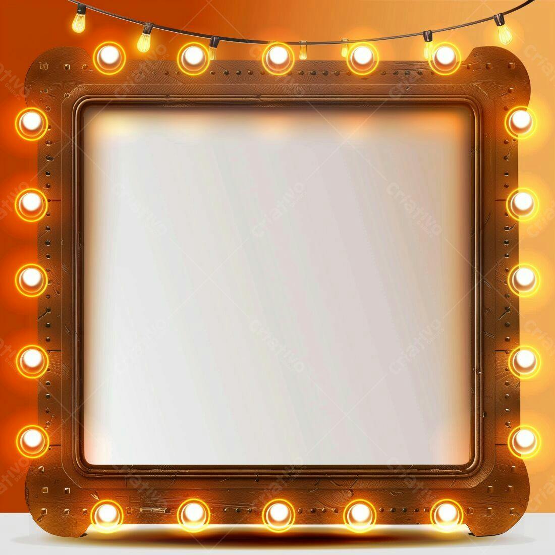 Moldura de luz vintage com fundo branco