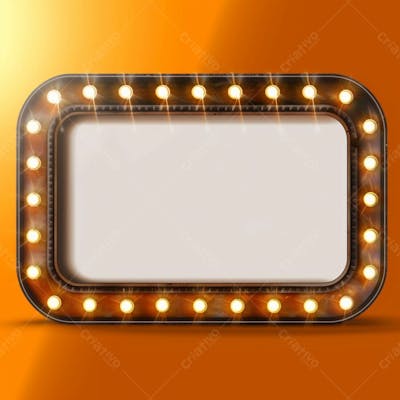 Elemento 3D, Placa, Letreiro Com Luzes