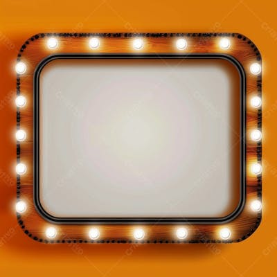 Elemento 3D, Placa, Letreiro Com Luzes
