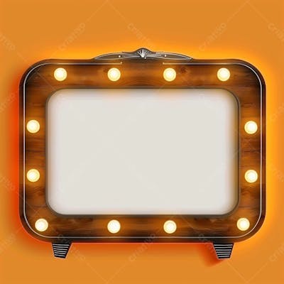 Elemento 3D, Placa, Letreiro Com Luzes