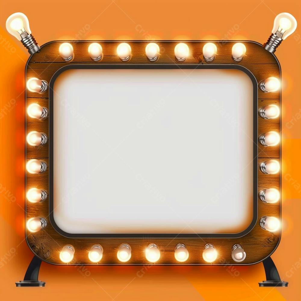 Elemento 3D, Placa, Letreiro Com Luzes