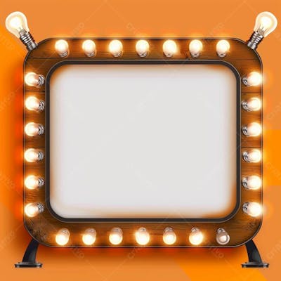 Elemento 3D, Placa, Letreiro Com Luzes