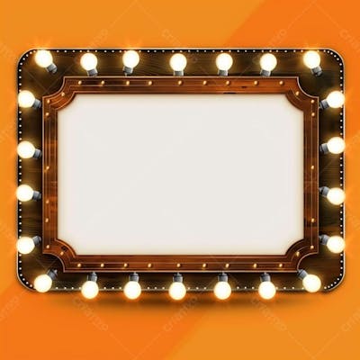 Elemento 3D, Placa, Letreiro Com Luzes