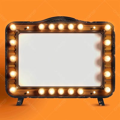 Elemento 3D, Placa, Letreiro Com Luzes