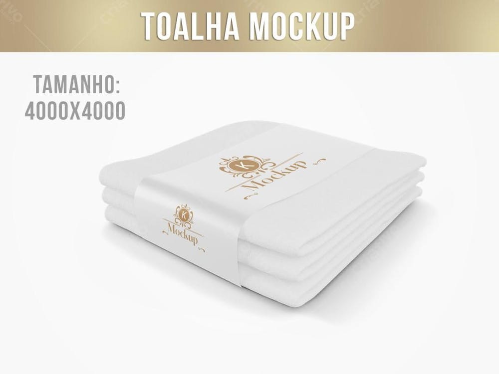 Toalha de hotel banho Com Tag Mockup 