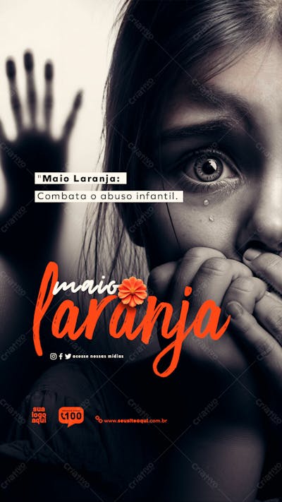Maio Laranja Campanha Social Media Stories