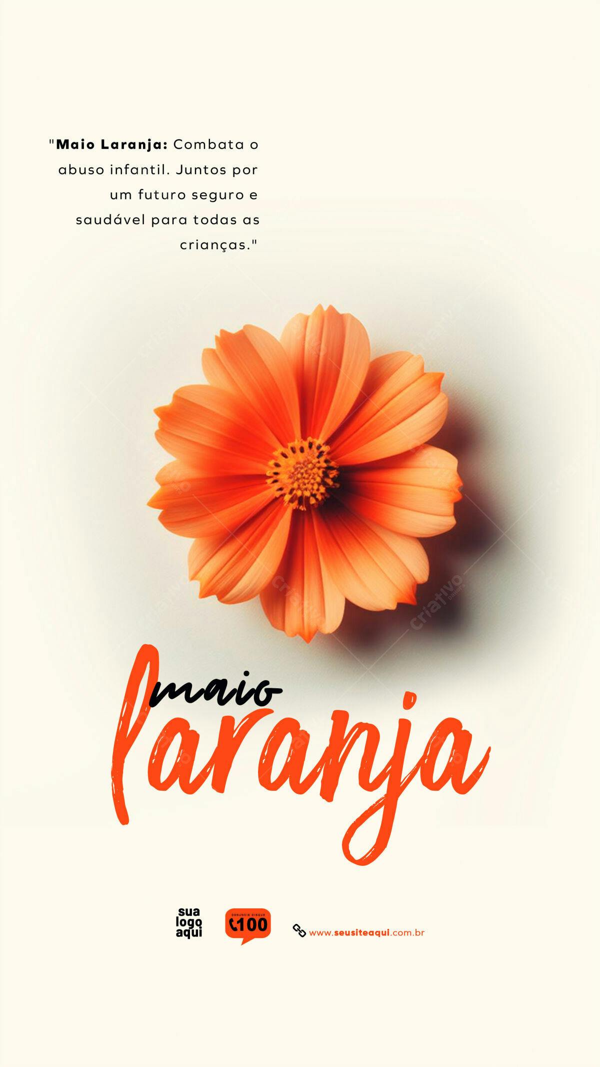 Flyer Maio Laranja PSD Editável