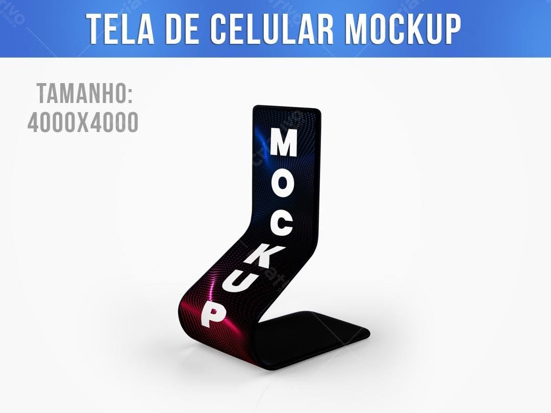 Mockup de Tela de Celular Curva com Design Moderno