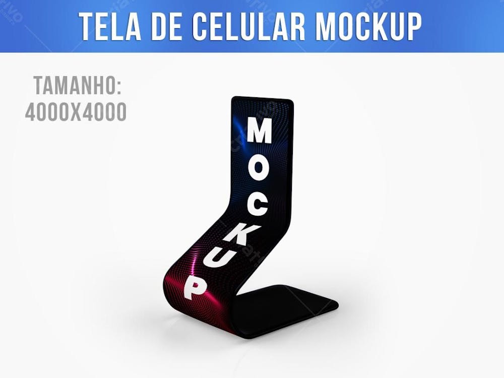 Celular Com Tela Flexível dobrável Mockup 