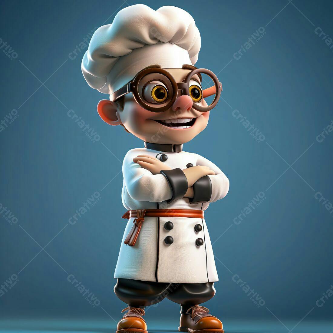 Chef de desenho animado confiante