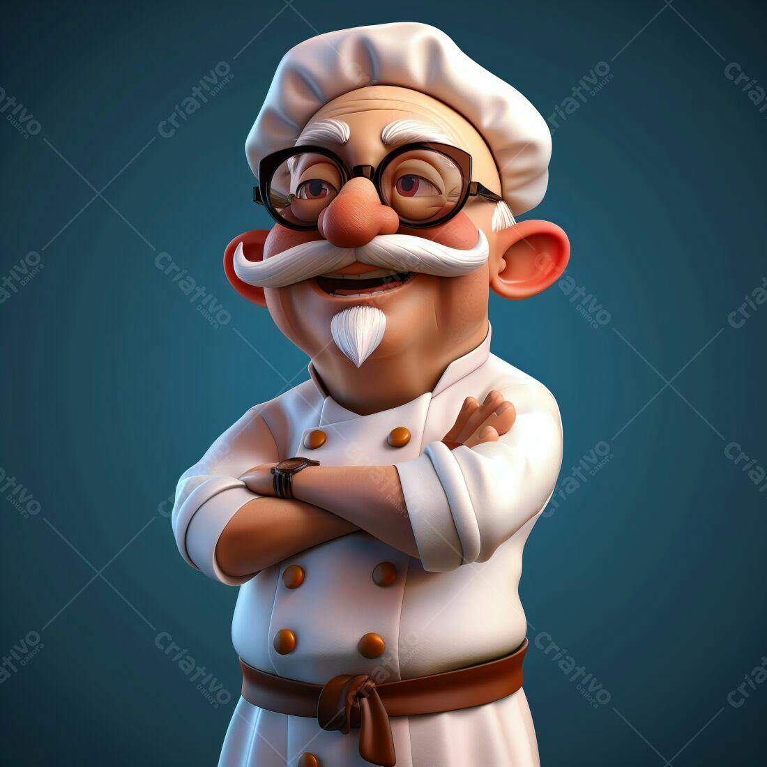 Chef de Cozinha Cartoon Sorrindo
