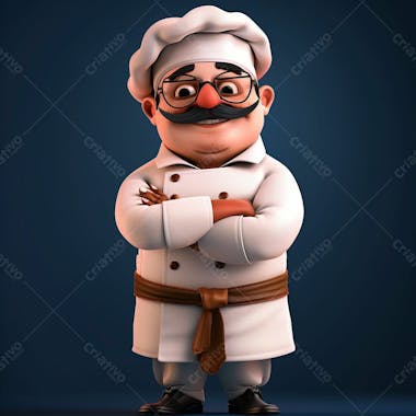 Cozinheiro chef, personagem 3d, pixar disney