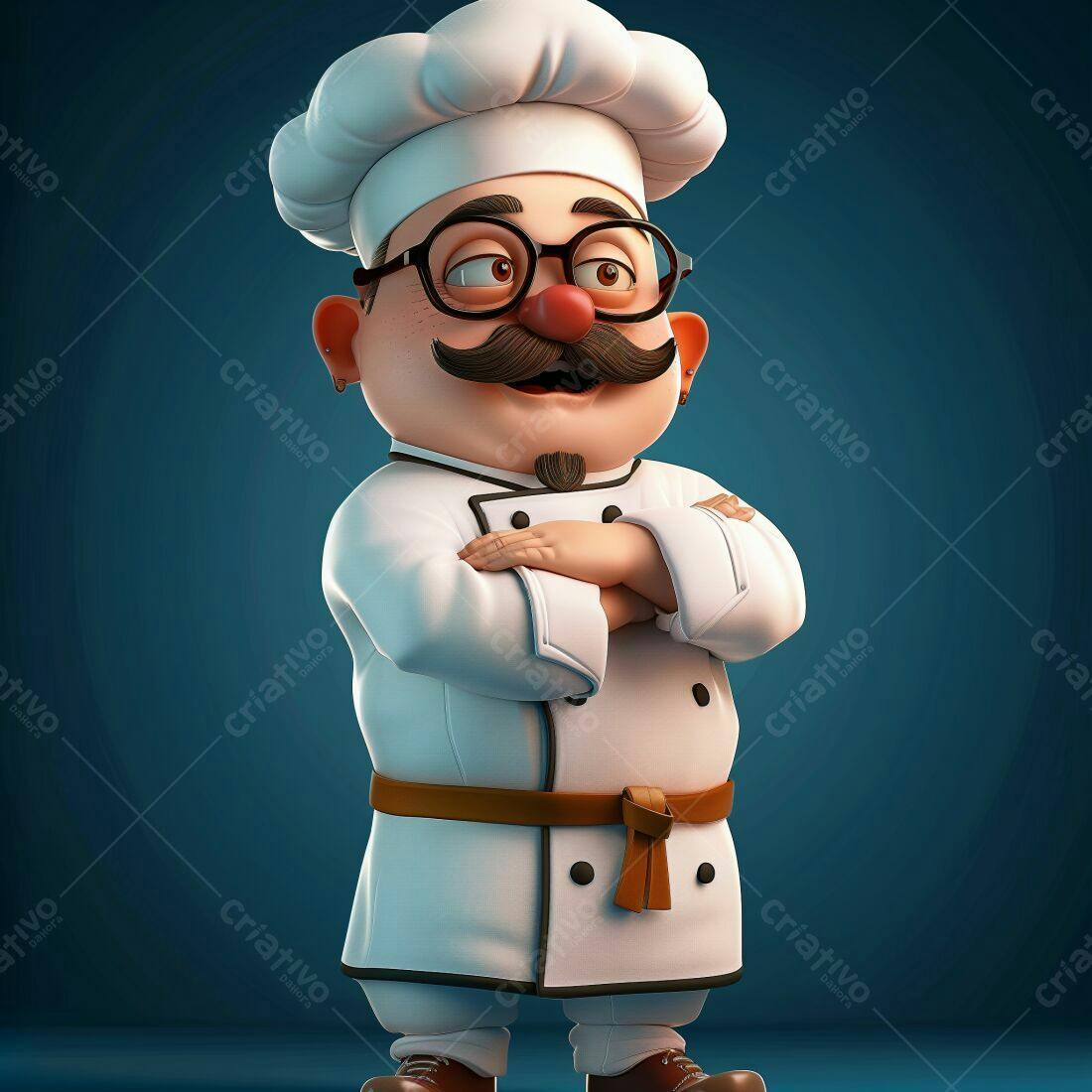Chef de cozinha 3D estilo cartoon