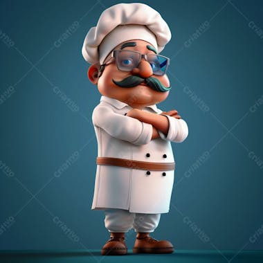 Cozinheiro chef, personagem 3d, pixar disney