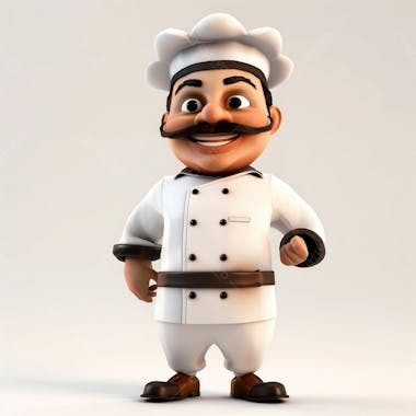 Cozinheiro chef, personagem 3d, pixar disney