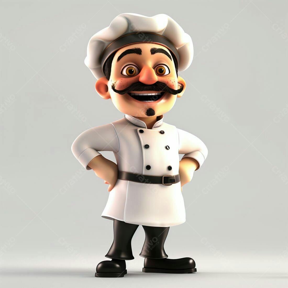 Chef de cozinha animado feliz em fundo cinza