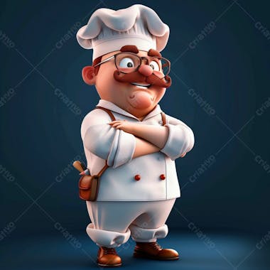 Cozinheiro chef, personagem 3d, pixar disney