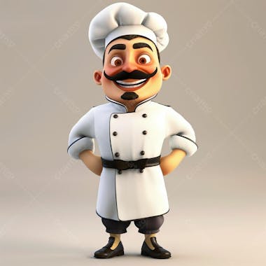 Cozinheiro chef, personagem 3d, pixar disney