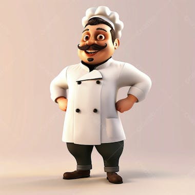 Cozinheiro chef, personagem 3d, pixar disney