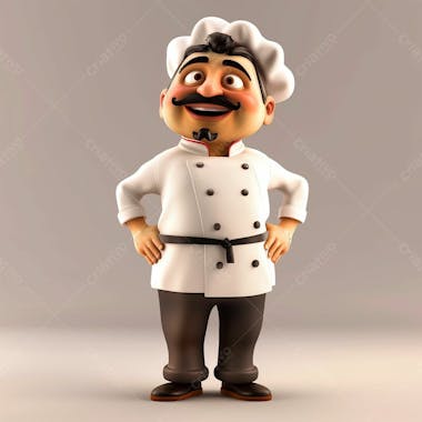 Cozinheiro chef, personagem 3d, pixar disney