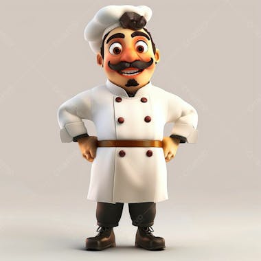 Cozinheiro chef, personagem 3d, pixar disney