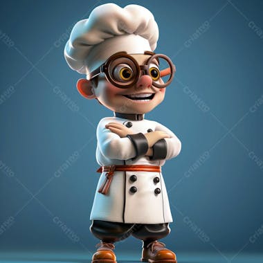 Cozinheiro chef, personagem 3d, pixar disney