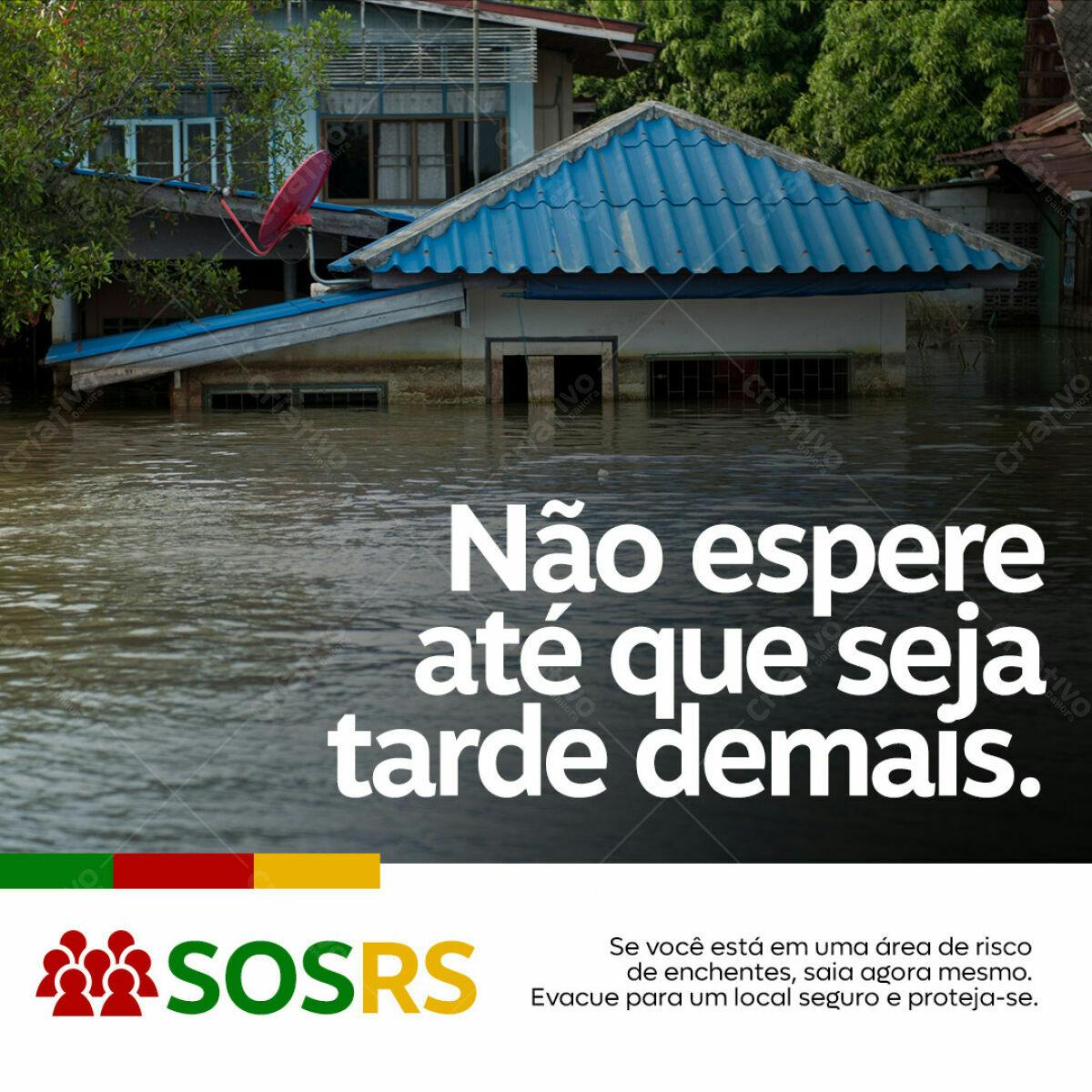 Post para Conscientização de Enchentes PSD Editável
