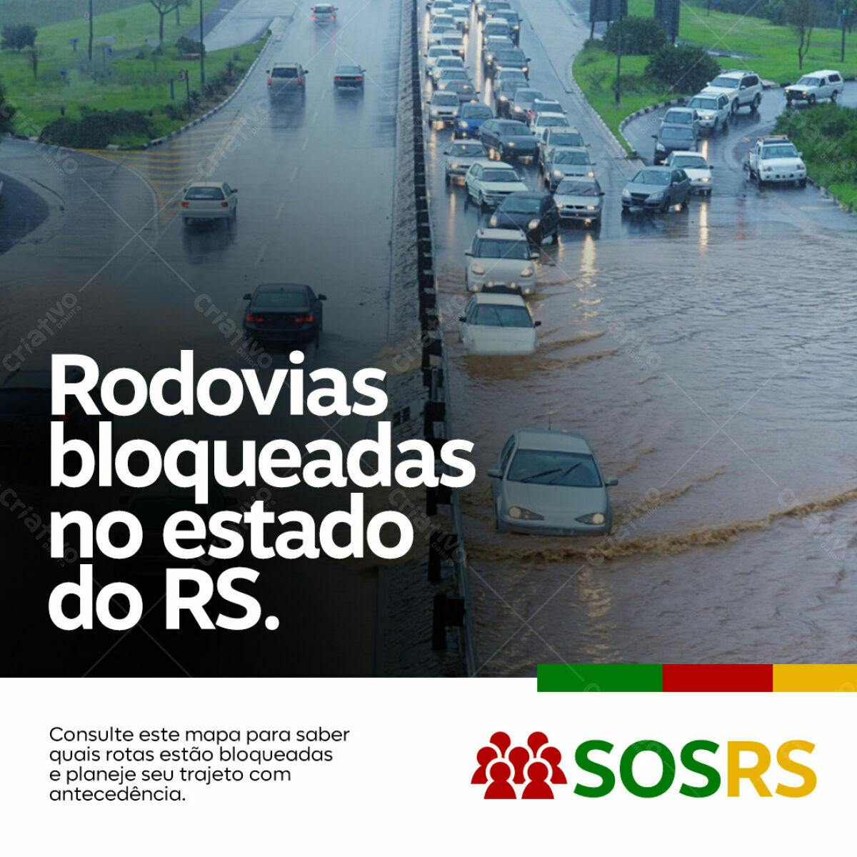 Flyer Rodovias Bloqueadas RS PSD Editável