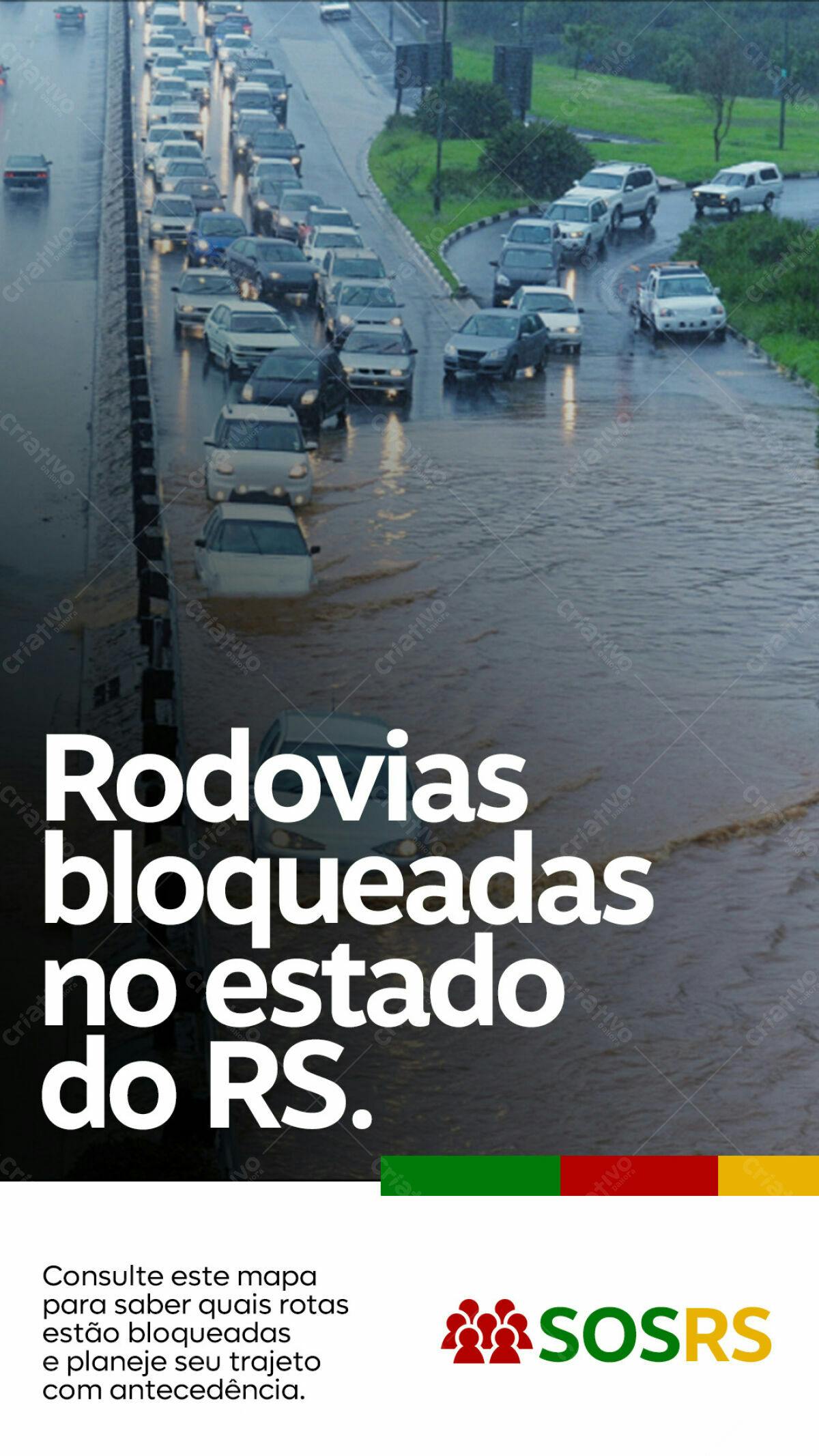 Flyer Rodovias Bloqueadas RS PSD Editável