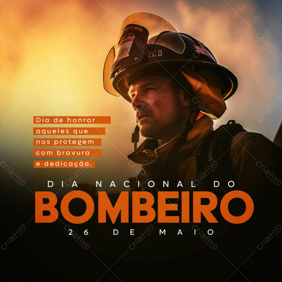 Post para Dia Nacional do Bombeiro PSD Editável
