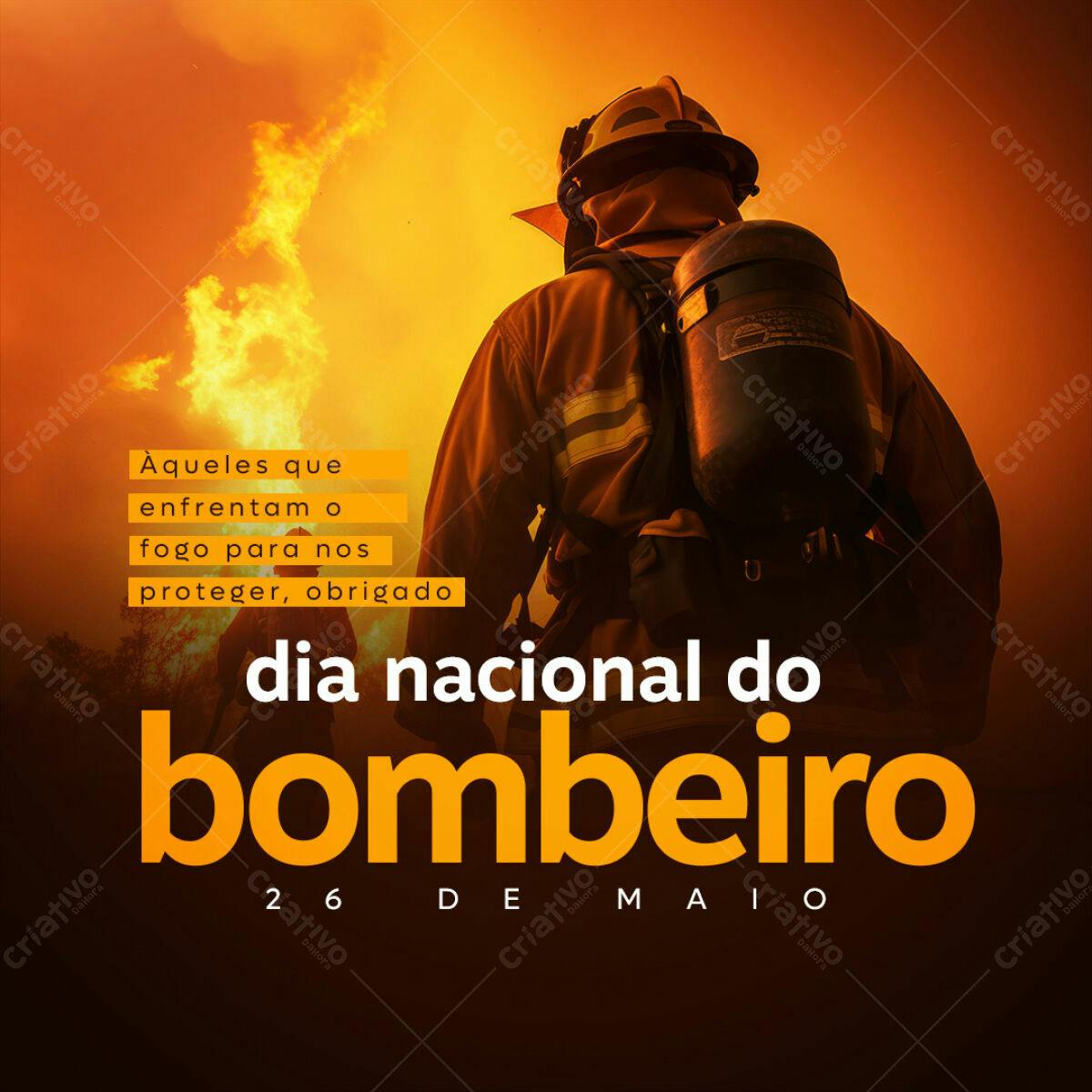 Postagem Dia Nacional do Bombeiro PSD Editável