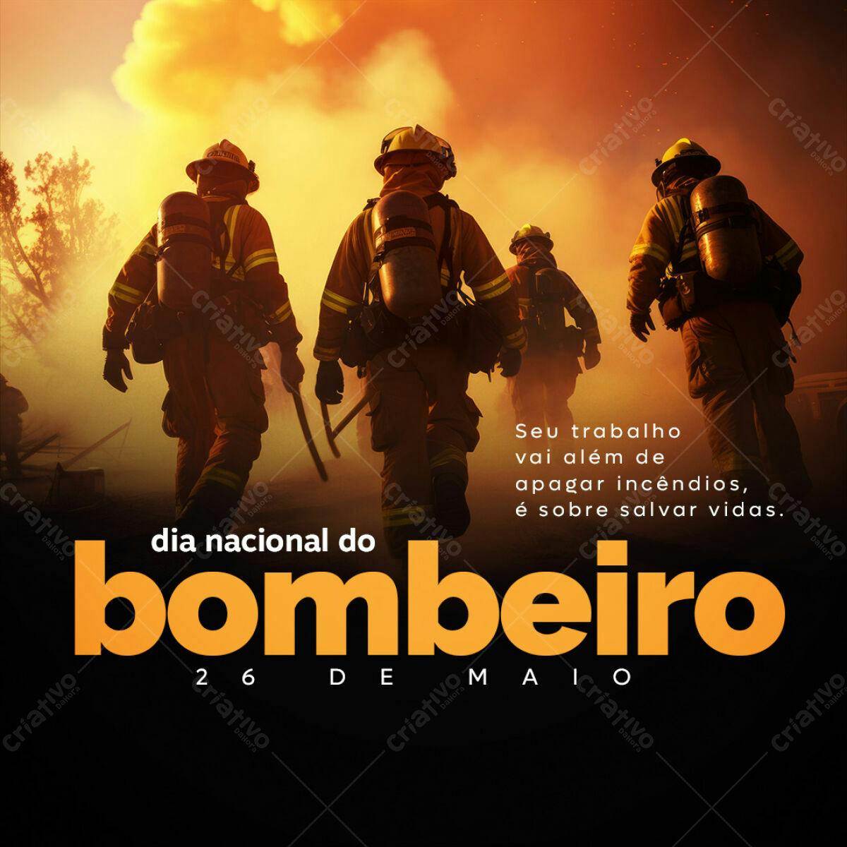 Post para o Dia Nacional do Bombeiro PSD Editável