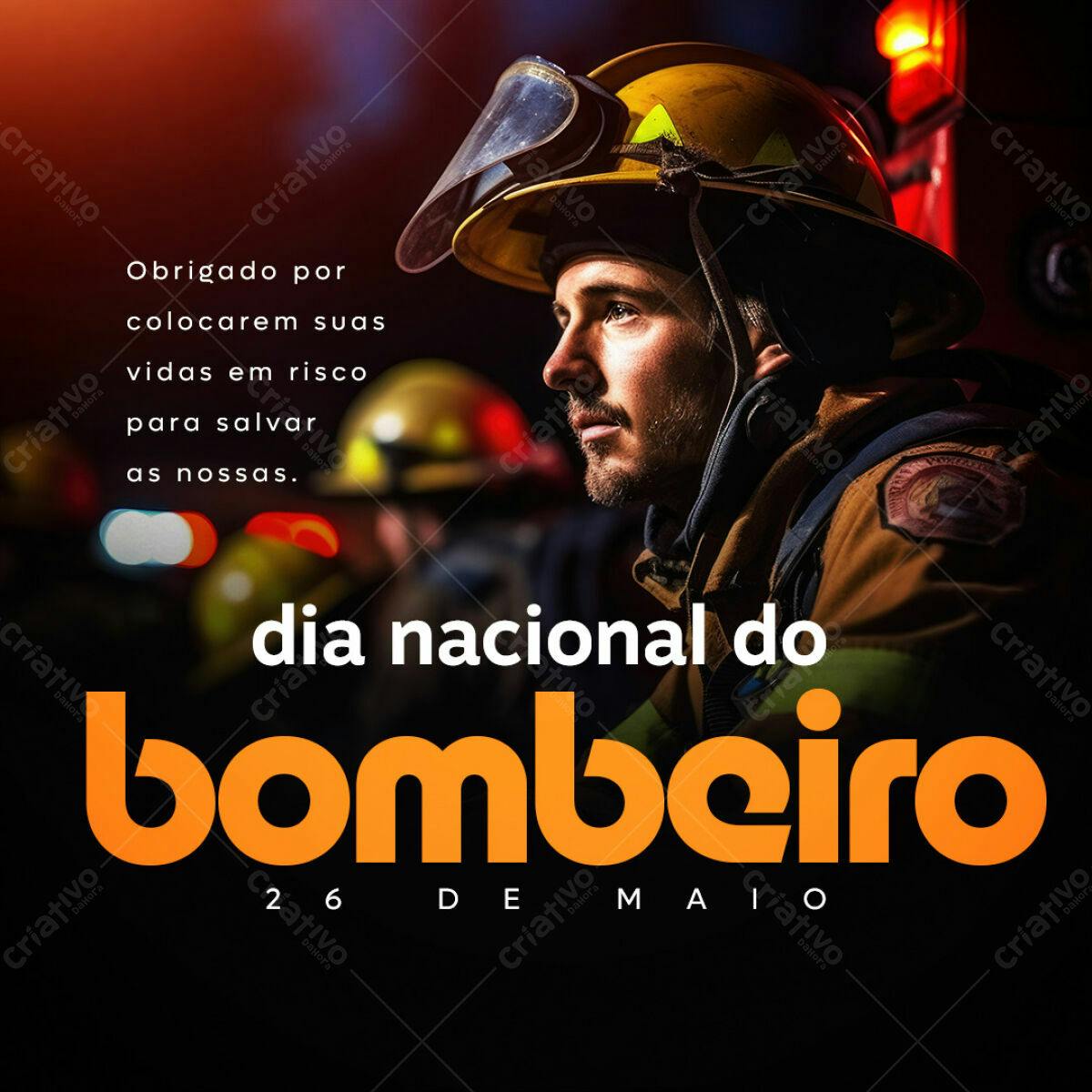 Postagem Dia Nacional do Bombeiro PSD Editável
