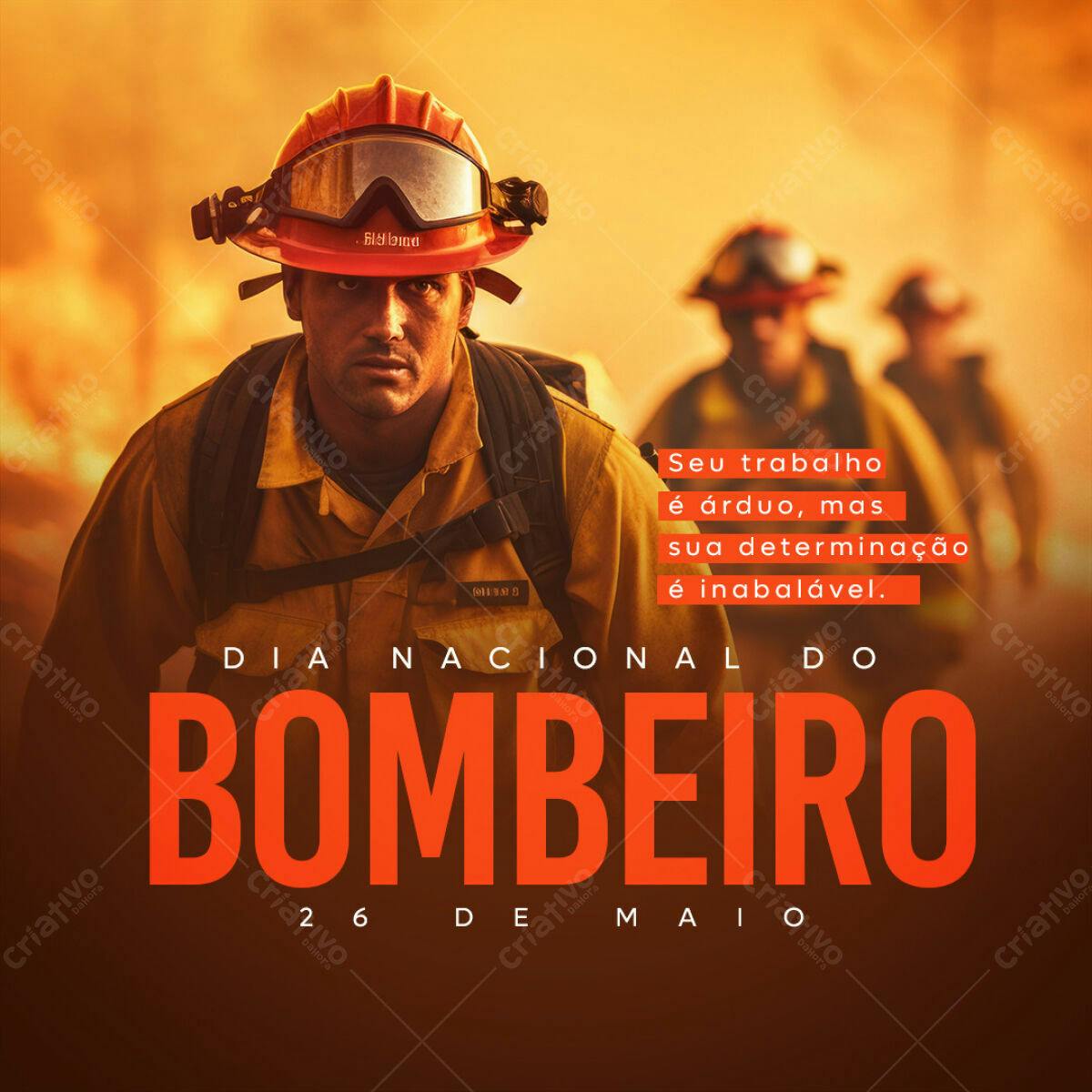 Post para Dia do Bombeiro PSD Editável
