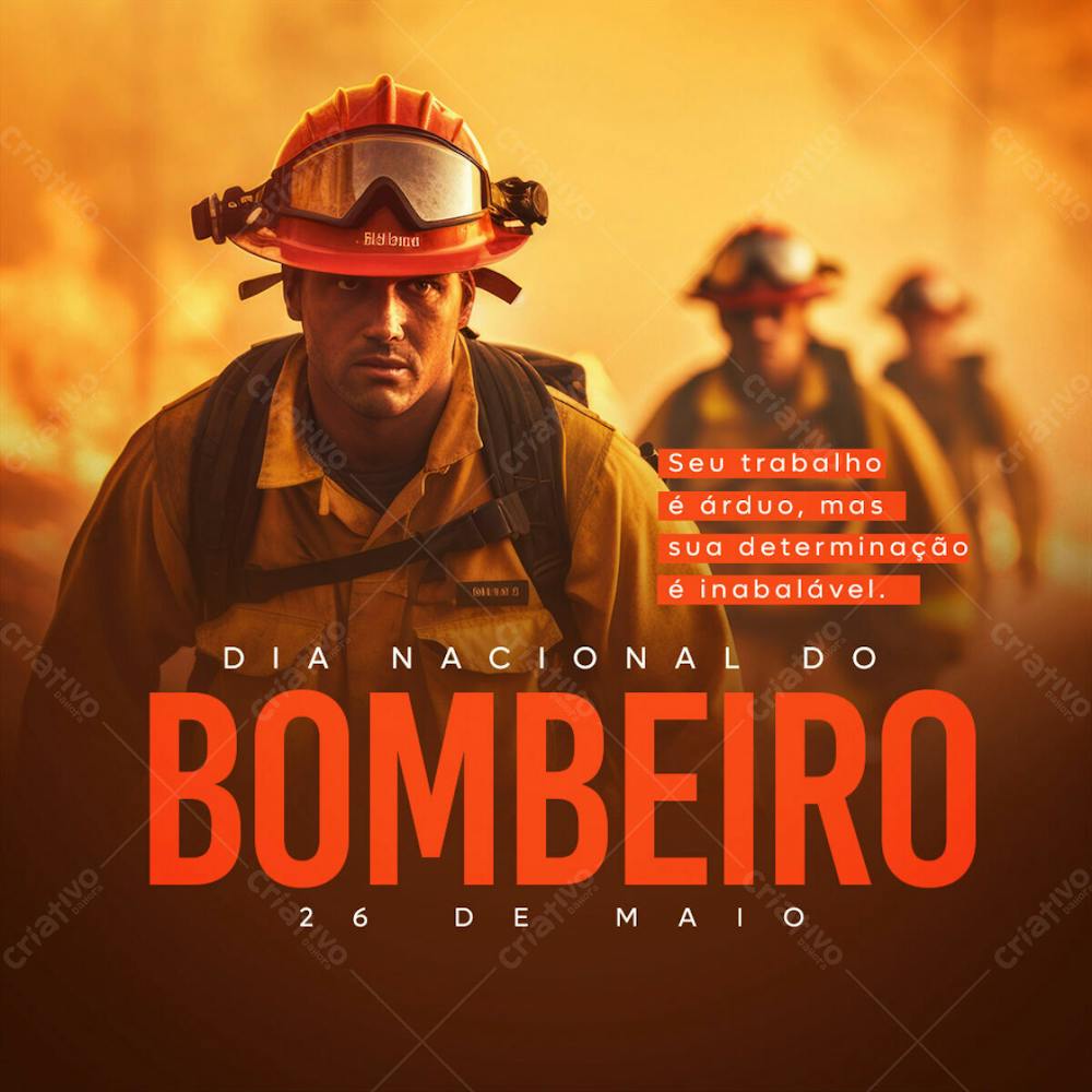 Dia Nacional Do Bombeiro Feed Dia 26 De Maio Psd Editável