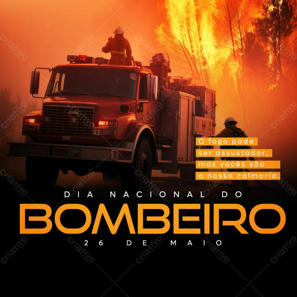 Flyer Dia Nacional do Bombeiro PSD Editável