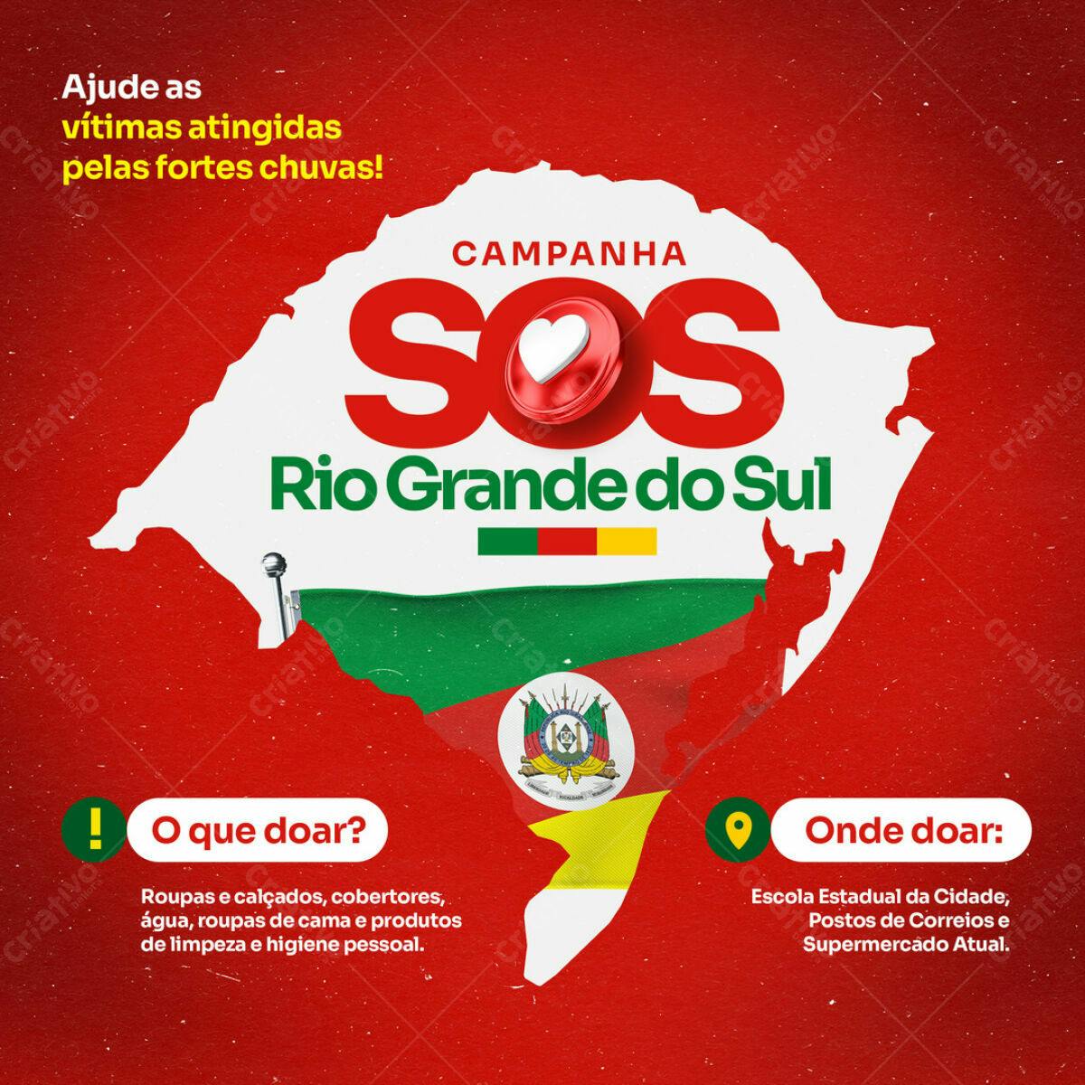Flyer Campanha SOS Rio Grande do Sul PSD Editável