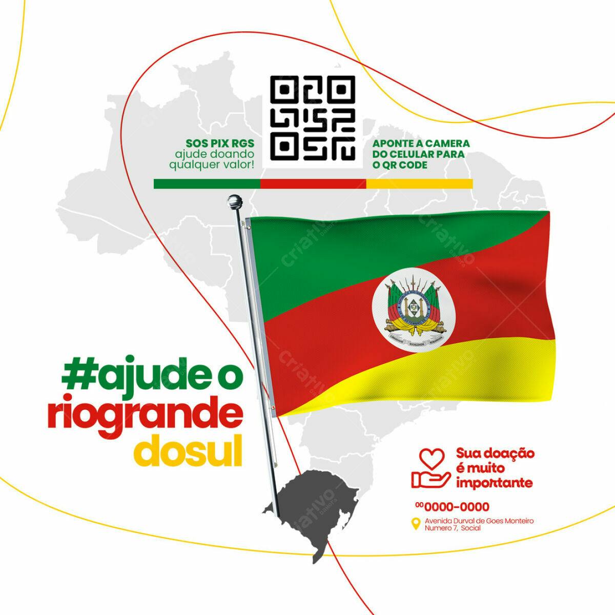 Flyer para Doação Rio Grande do Sul PSD Editável