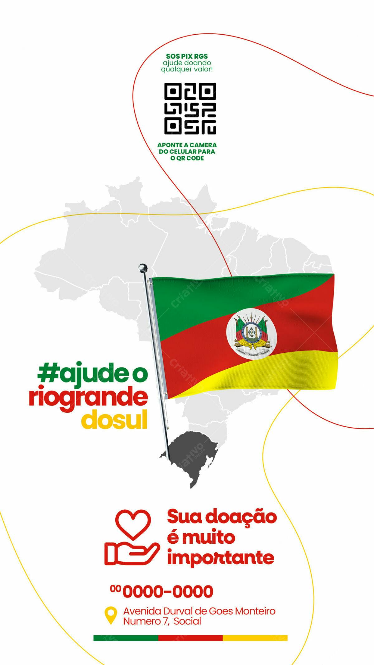 Flyer para Doação Rio Grande do Sul PSD Editável