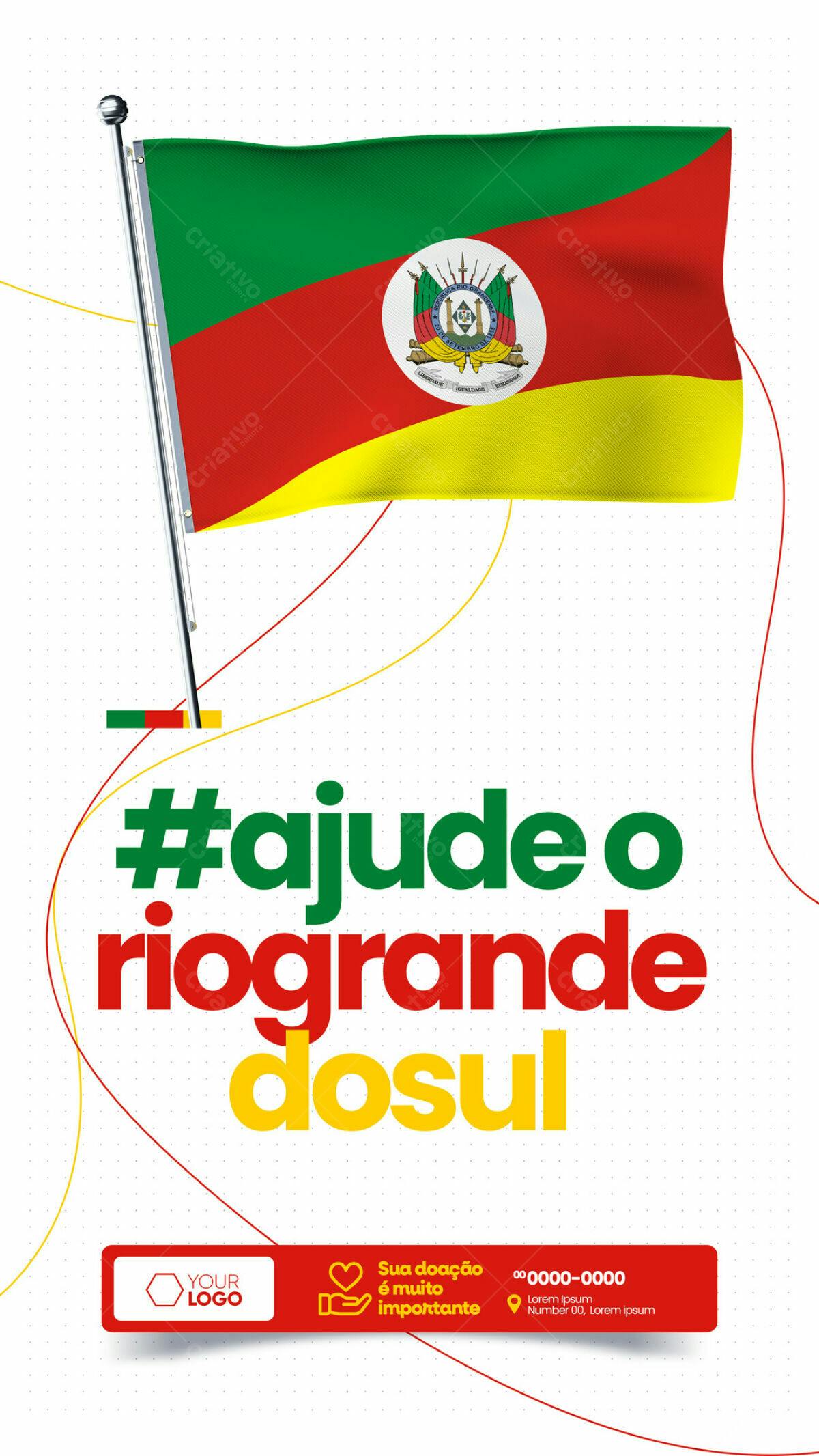 Flyer para Campanha de Doação Rio Grande do Sul PSD Editável