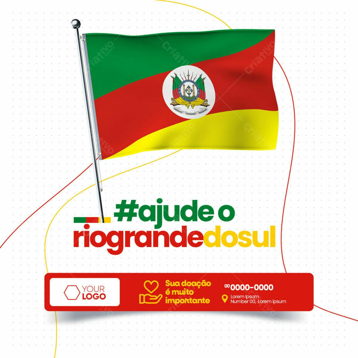 Flyer para Campanha de Doação Rio Grande do Sul PSD Editável
