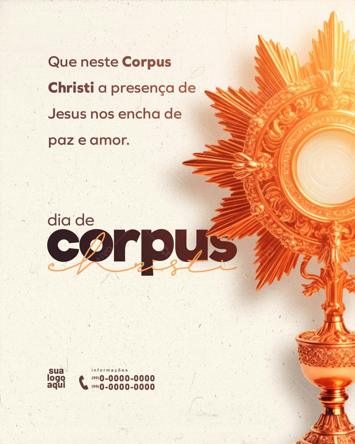 Postagem Dia de Corpus Christi PSD Editável
