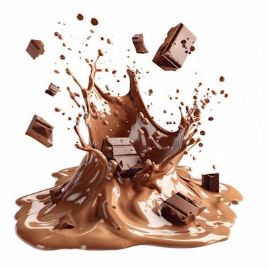 Chocolate splash, with milk chocolate pieces 6