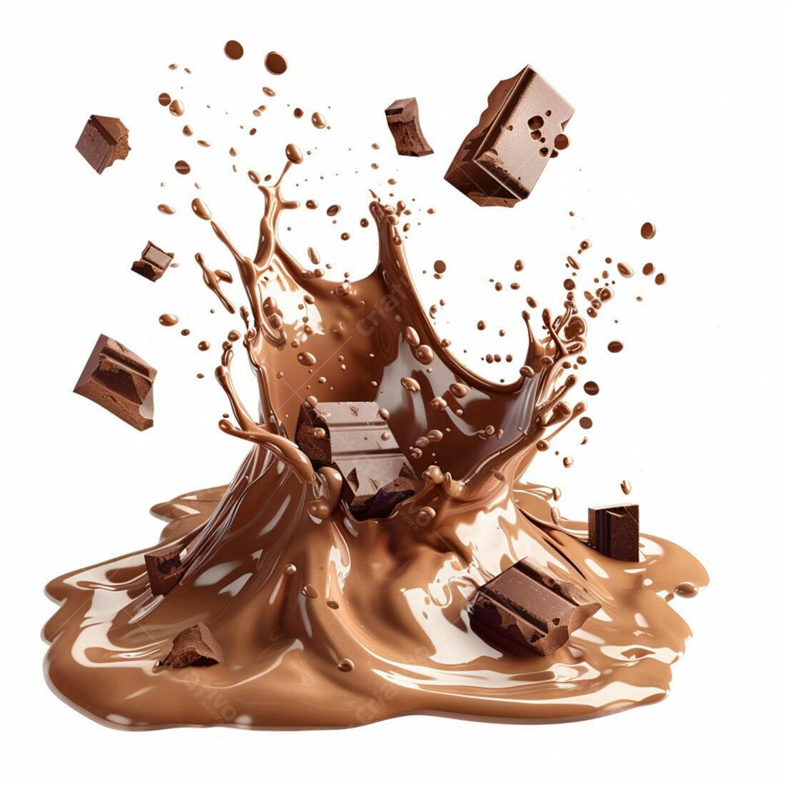 Chocolate derretendo em explosão