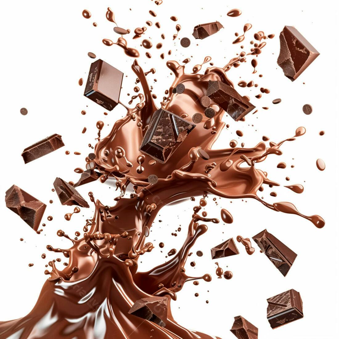 Chocolate derretendo em explosão