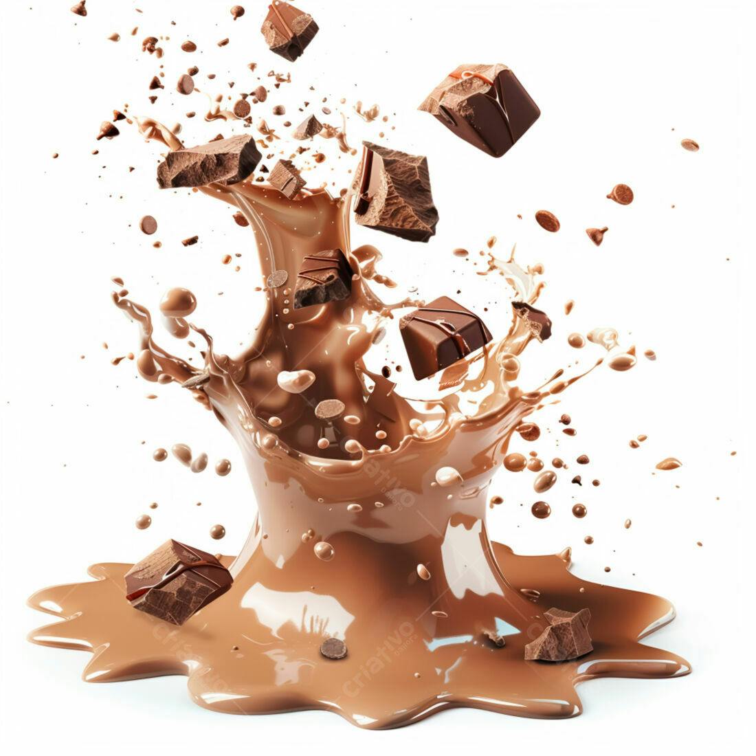 Chocolate derretendo em leite cremoso