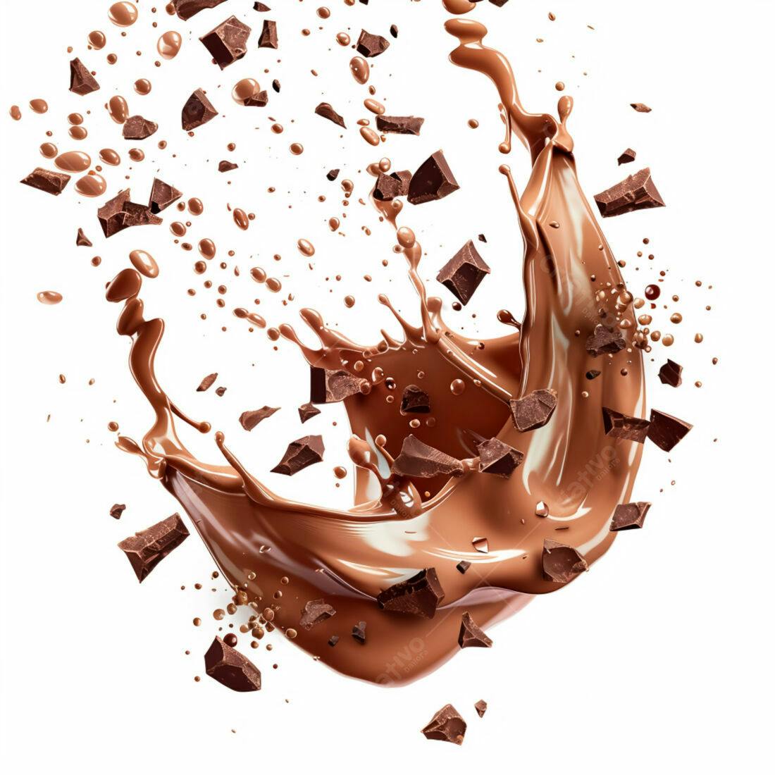 Chocolate derretendo em explosão