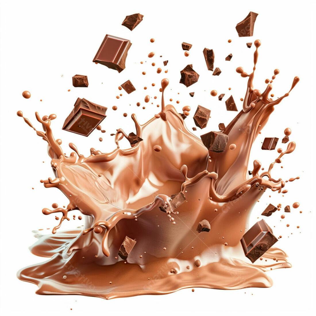 Chocolate derretendo em leite cremoso