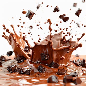 Respingo de chocolate, com pedacos de chocolate ao leite 26
