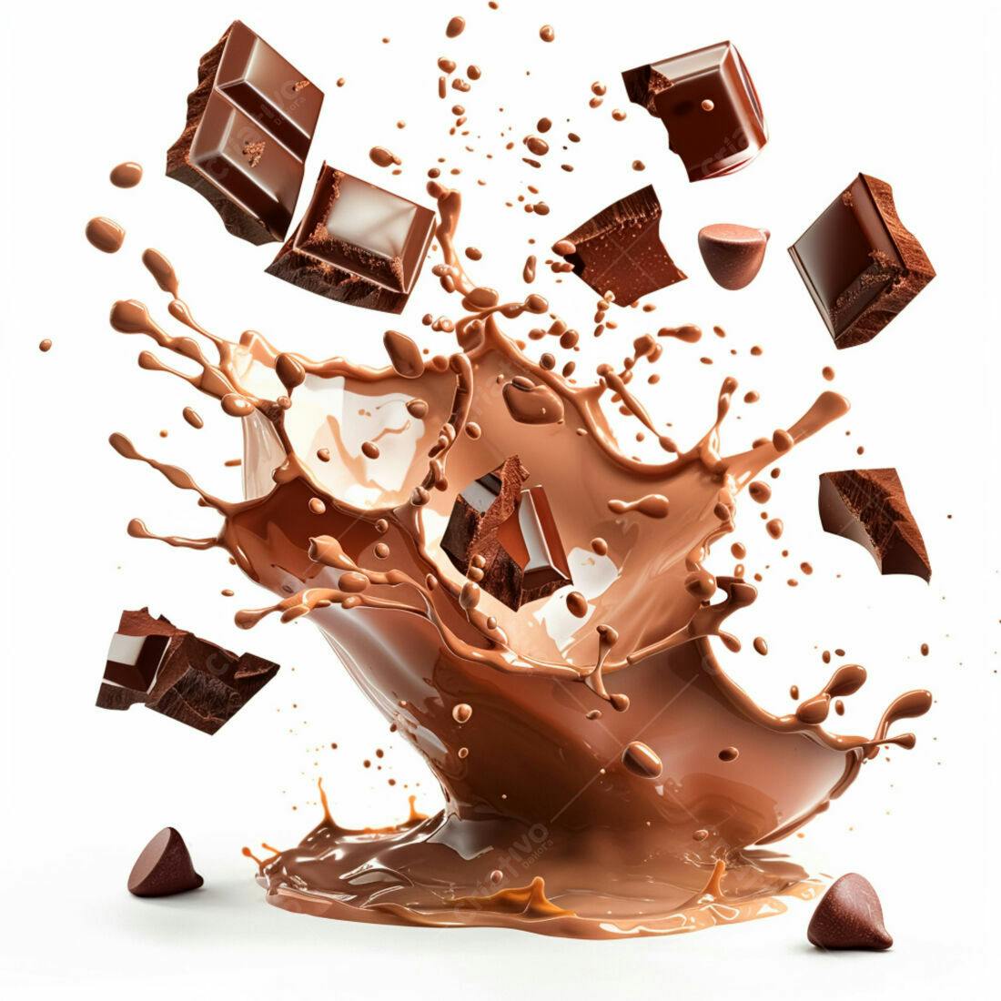 Chocolate derretendo em um splash marrons